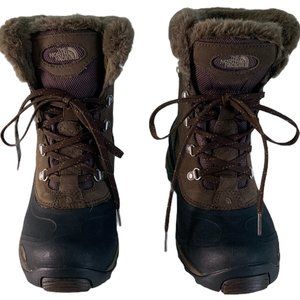 The North Face Snow Winter Boots Sz 6 1/2 Rubber Leather